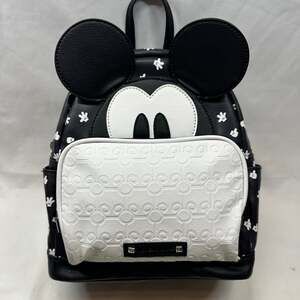 Disney Mickey Mouse Premium 10” Mini Backpack Carry All, Black and White